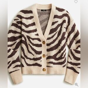 J.crew zebra 🦓 cardigan sweater -Large